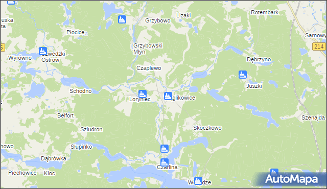 mapa Wąglikowice, Wąglikowice na mapie Targeo