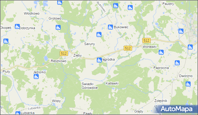 mapa Wągródka, Wągródka na mapie Targeo