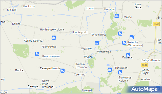 mapa Wakijów, Wakijów na mapie Targeo