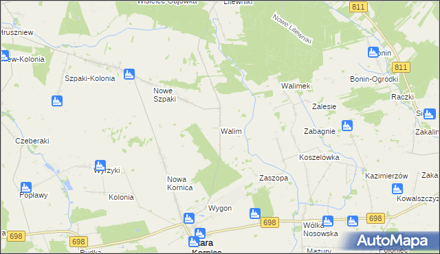 mapa Walim gmina Stara Kornica, Walim gmina Stara Kornica na mapie Targeo