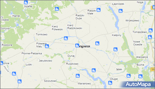 mapa Wąpielsk, Wąpielsk na mapie Targeo