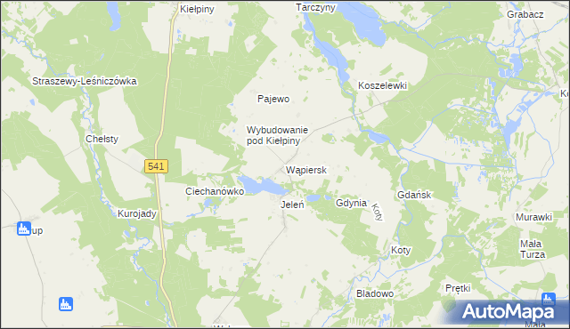 mapa Wąpiersk, Wąpiersk na mapie Targeo