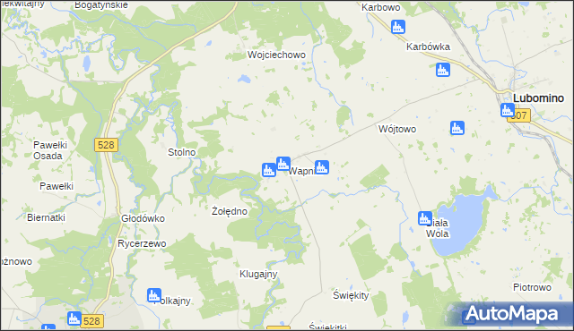 mapa Wapnik, Wapnik na mapie Targeo