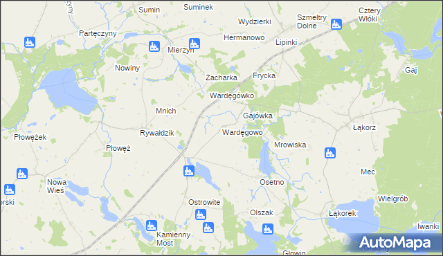 mapa Wardęgowo, Wardęgowo na mapie Targeo