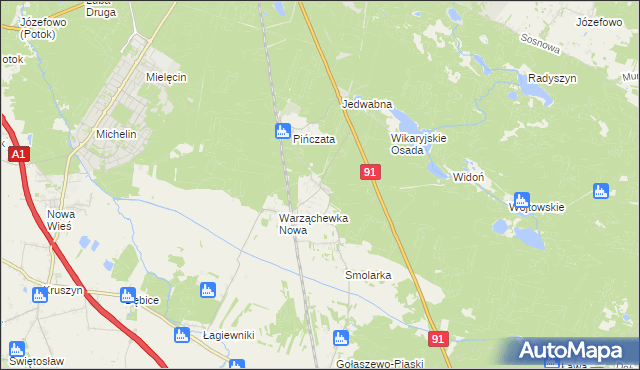 mapa Warząchewka Polska, Warząchewka Polska na mapie Targeo