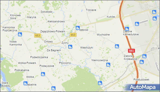 mapa Wasilczyki, Wasilczyki na mapie Targeo