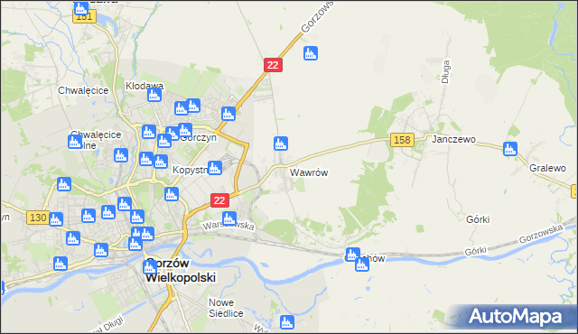 mapa Wawrów, Wawrów na mapie Targeo