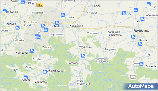 mapa Węgierka, Węgierka na mapie Targeo