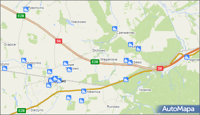 mapa Węgierskie gmina Potęgowo, Węgierskie gmina Potęgowo na mapie Targeo