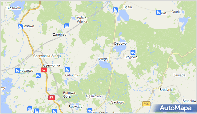 mapa Węgój, Węgój na mapie Targeo