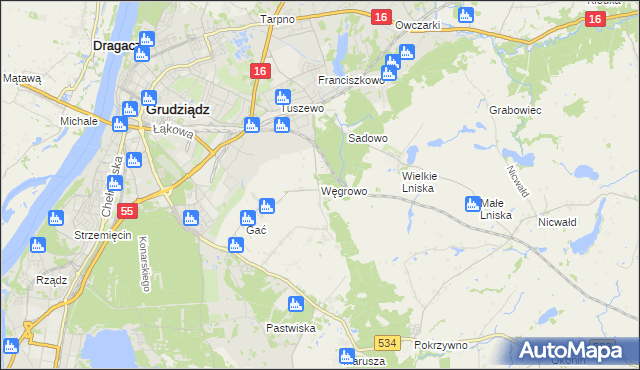 mapa Węgrowo, Węgrowo na mapie Targeo