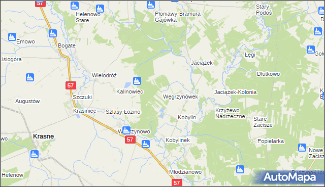 mapa Węgrzynówek, Węgrzynówek na mapie Targeo