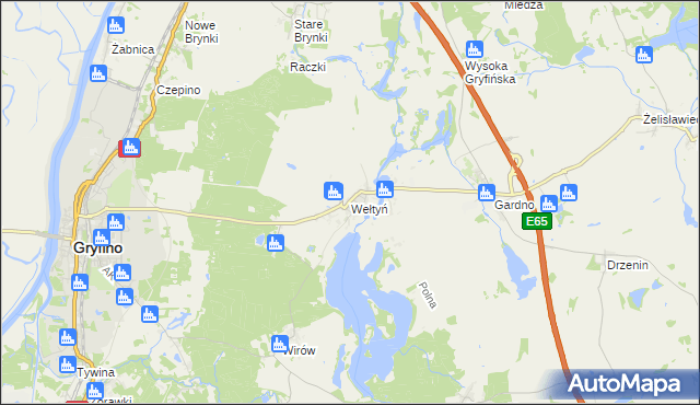 mapa Wełtyń, Wełtyń na mapie Targeo