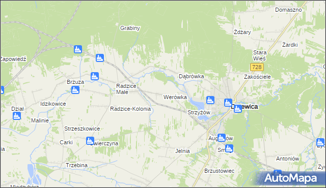 mapa Werówka, Werówka na mapie Targeo