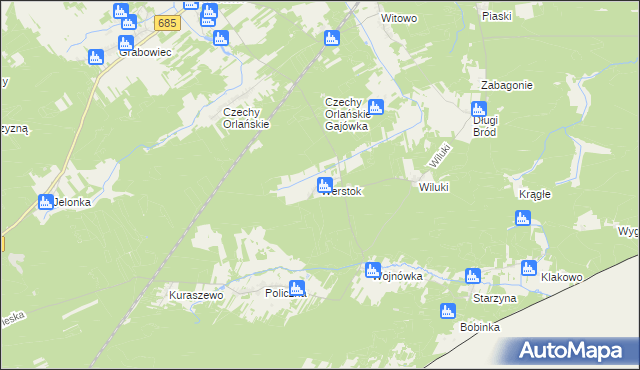 mapa Werstok, Werstok na mapie Targeo