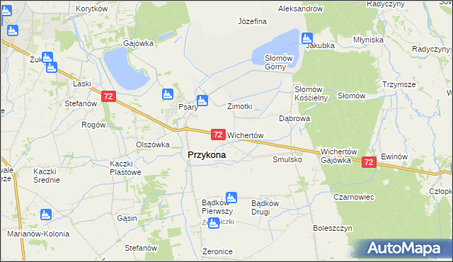 mapa Wichertów, Wichertów na mapie Targeo