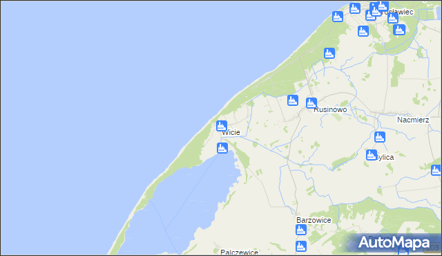 mapa Wicie gmina Darłowo, Wicie gmina Darłowo na mapie Targeo