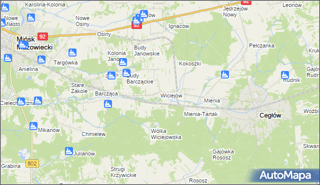 mapa Wiciejów, Wiciejów na mapie Targeo