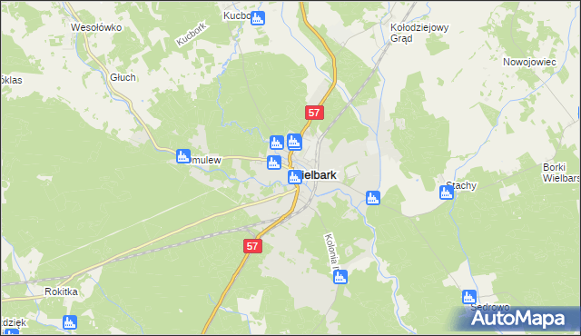 mapa Wielbark powiat szczycieński, Wielbark powiat szczycieński na mapie Targeo