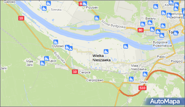 mapa Wielka Nieszawka, Wielka Nieszawka na mapie Targeo