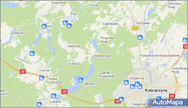 mapa Wieprznica, Wieprznica na mapie Targeo