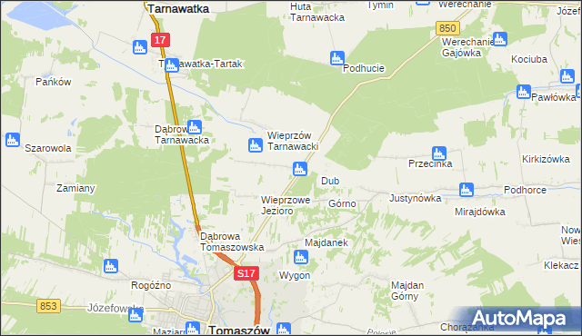 mapa Wieprzów Ordynacki, Wieprzów Ordynacki na mapie Targeo