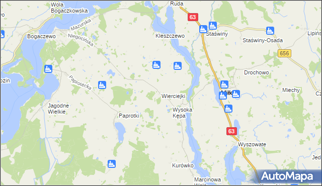 mapa Wierciejki, Wierciejki na mapie Targeo