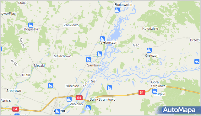 mapa Wierciszewo gmina Wizna, Wierciszewo gmina Wizna na mapie Targeo