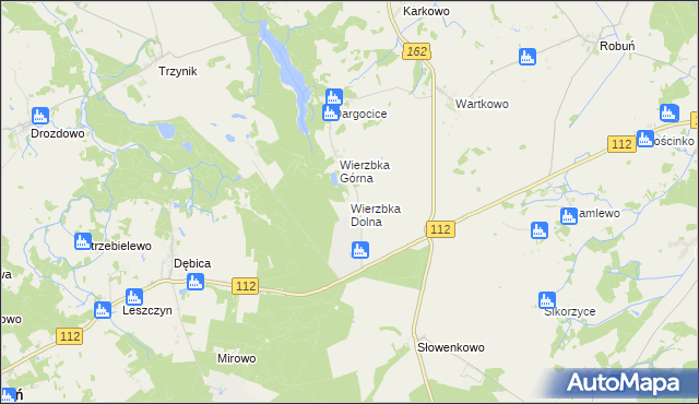 mapa Wierzbka Dolna, Wierzbka Dolna na mapie Targeo