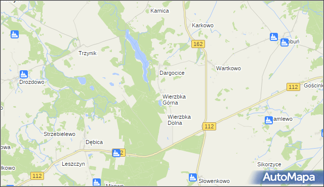 mapa Wierzbka Górna, Wierzbka Górna na mapie Targeo