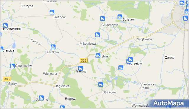 mapa Wierzbna gmina Grodków, Wierzbna gmina Grodków na mapie Targeo