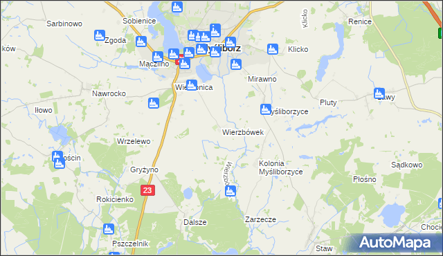 mapa Wierzbówek, Wierzbówek na mapie Targeo