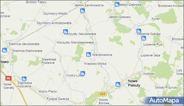 mapa Wierzbowizna, Wierzbowizna na mapie Targeo