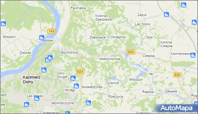 mapa Wierzchoniów, Wierzchoniów na mapie Targeo