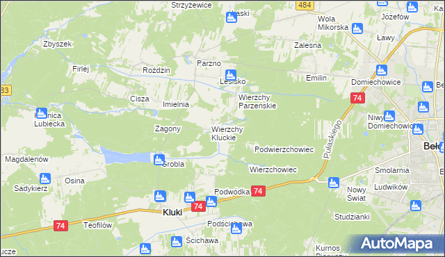 mapa Wierzchy Strzyżewskie, Wierzchy Strzyżewskie na mapie Targeo