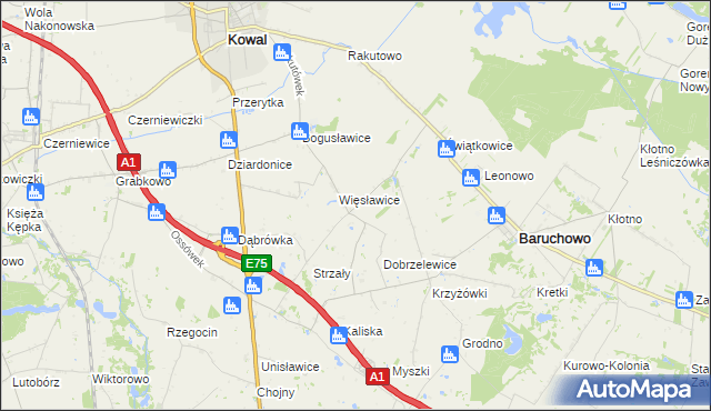 mapa Więsławice-Parcele, Więsławice-Parcele na mapie Targeo