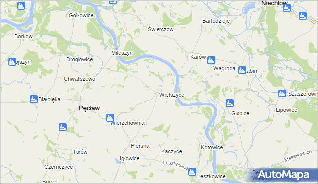 mapa Wietszyce, Wietszyce na mapie Targeo