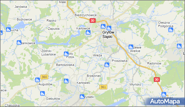 mapa Wieża, Wieża na mapie Targeo