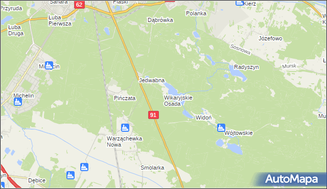 mapa Wikaryjskie Osada, Wikaryjskie Osada na mapie Targeo