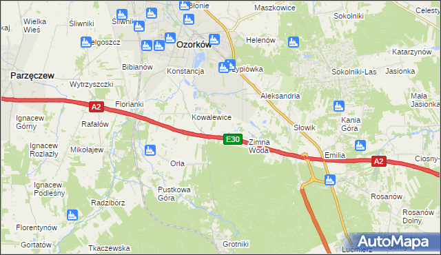 mapa Wiktorów gmina Zgierz, Wiktorów gmina Zgierz na mapie Targeo