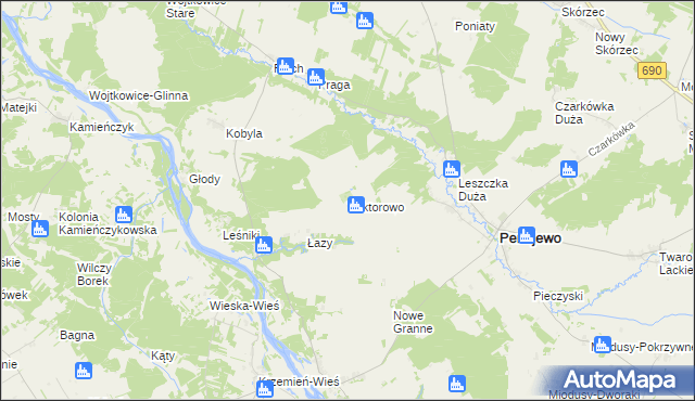 mapa Wiktorowo gmina Perlejewo, Wiktorowo gmina Perlejewo na mapie Targeo