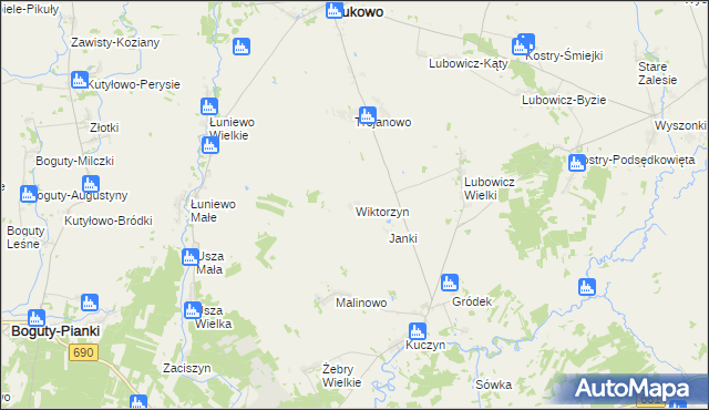 mapa Wiktorzyn gmina Klukowo, Wiktorzyn gmina Klukowo na mapie Targeo