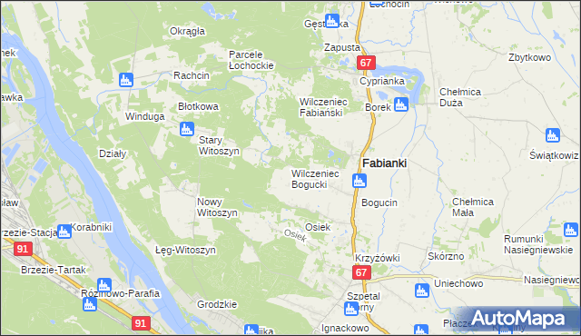 mapa Wilczeniec Bogucki, Wilczeniec Bogucki na mapie Targeo