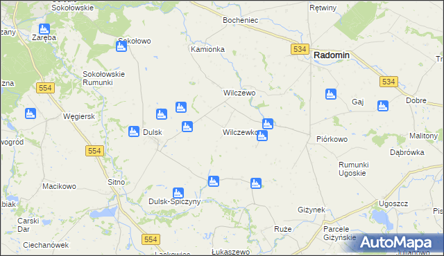 mapa Wilczewko, Wilczewko na mapie Targeo