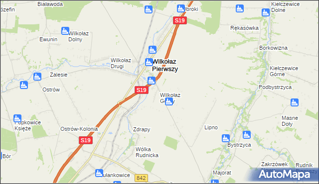 mapa Wilkołaz Górny, Wilkołaz Górny na mapie Targeo