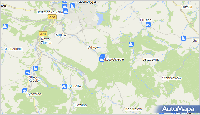 mapa Wilków-Osiedle, Wilków-Osiedle na mapie Targeo