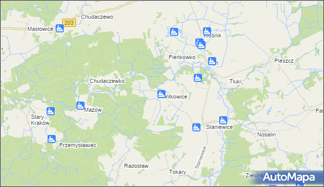 mapa Wilkowice gmina Postomino, Wilkowice gmina Postomino na mapie Targeo