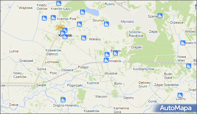 mapa Winnica gmina Kramsk, Winnica gmina Kramsk na mapie Targeo