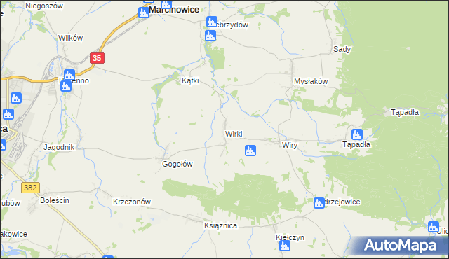 mapa Wirki, Wirki na mapie Targeo