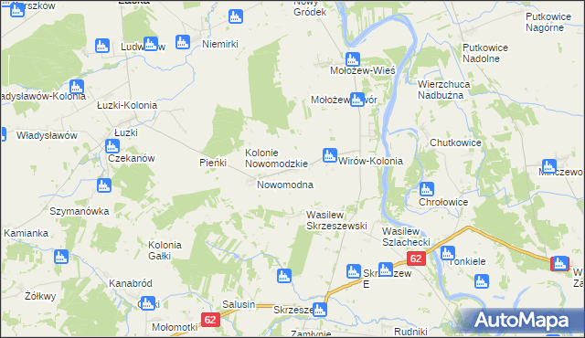 mapa Wirów gmina Jabłonna Lacka, Wirów gmina Jabłonna Lacka na mapie Targeo